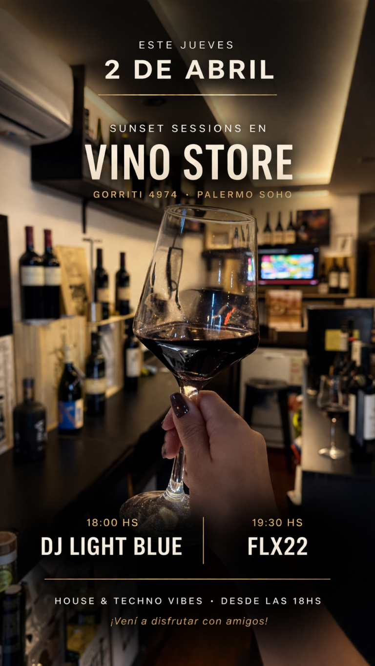 jueves 2/4 FLX22 en Vino Store dese las 19:30